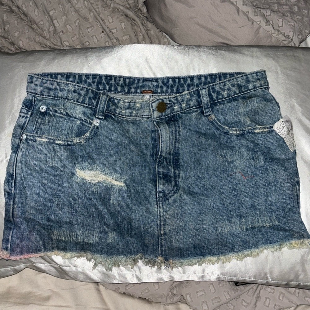 NWT free people denim skirt